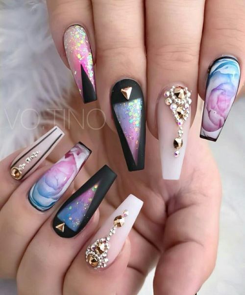 nail designs for coffin nails
